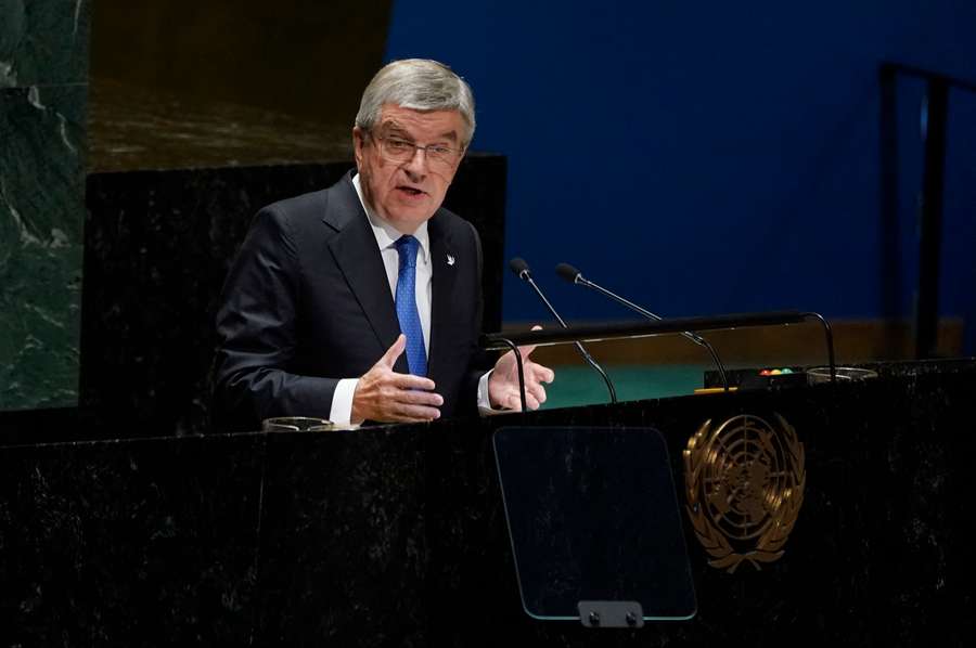 IOC President Thomas Bach addressed the UN General Assembly in New York on Tuesday