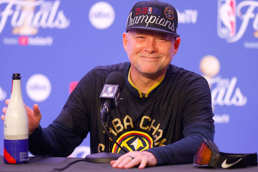 Michael Malone celebrates Nuggets 2022-2023 NBA Championship