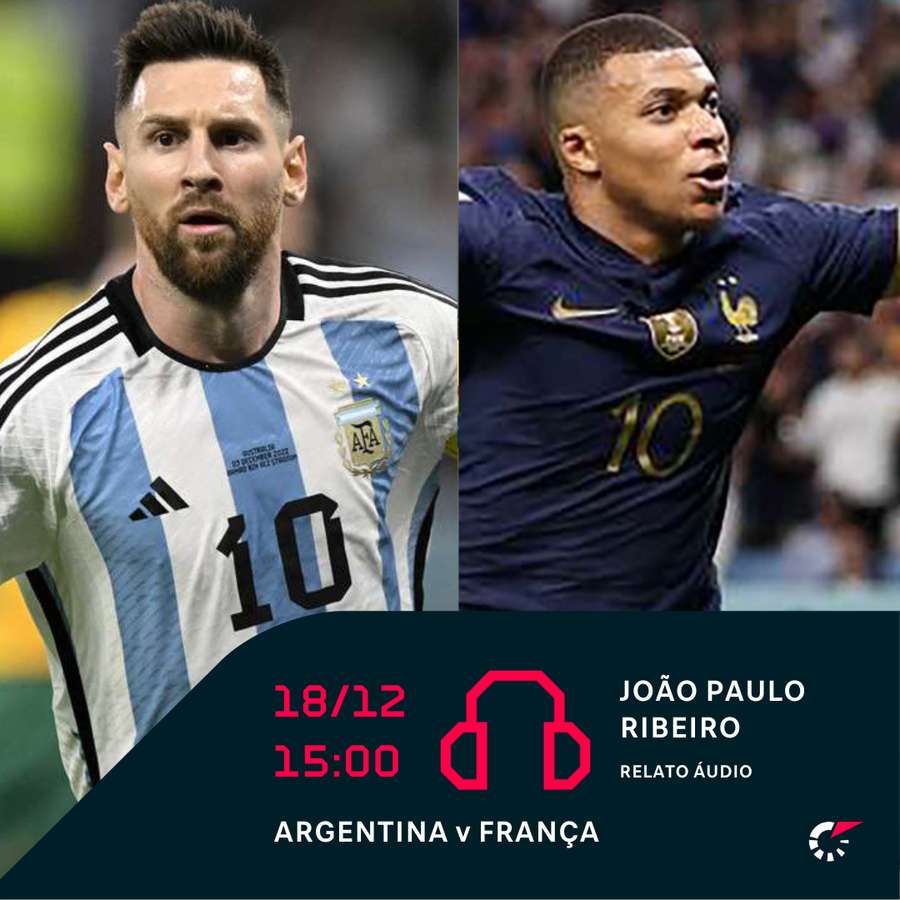 AO VIVO: Acompanhe o jogo entre Argentina e França na final da
