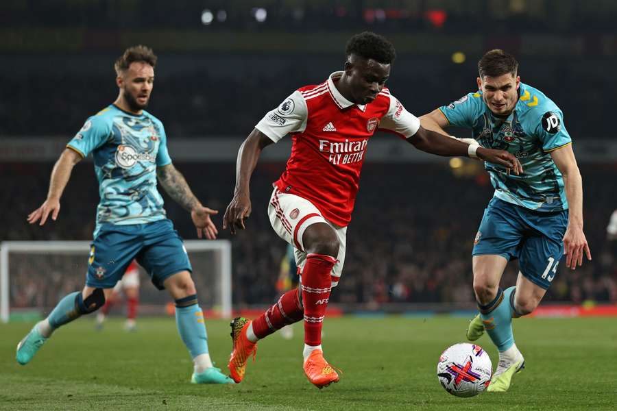 Saka brought the house down when his effort from close range drew Arsenal level