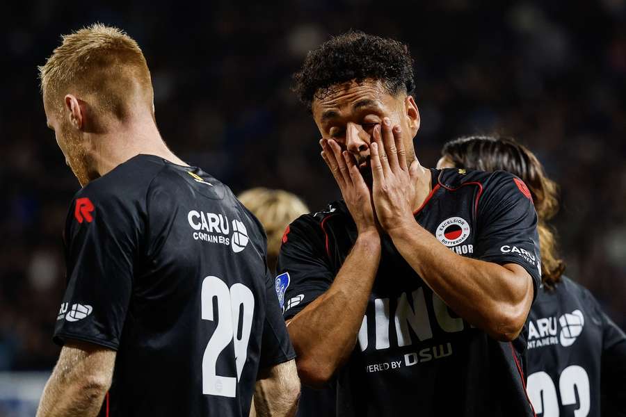 Excelsior's Ilias Bronkhorst reacts to Sam Kersten's 94th-minute winner