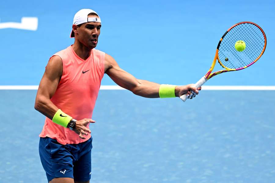 Rafael Nadal ce dimanche à l'entraînement.