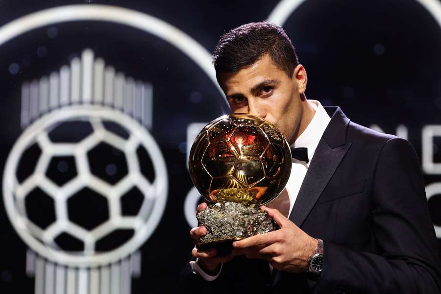 Rodri with the Ballon d'Or