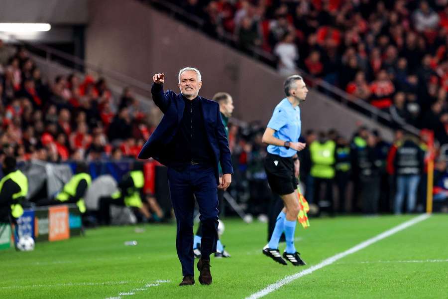 José Mourinho, Benfica's coach, during the match against Napoli José Mourinho, Benfica's coach, during the match against Napoli