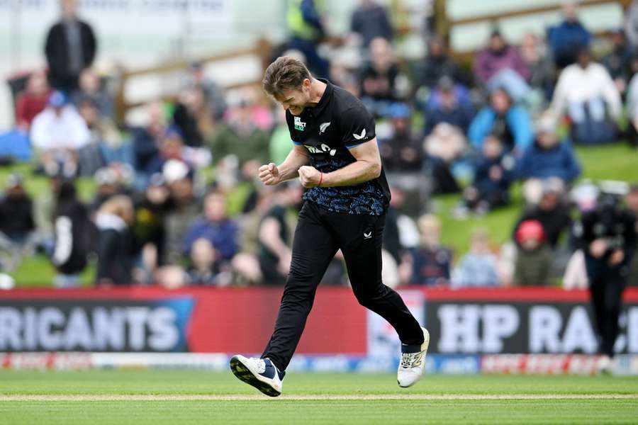 New Zealand fast bowler Jacob Duffy took three wickets in the third over of the match.
