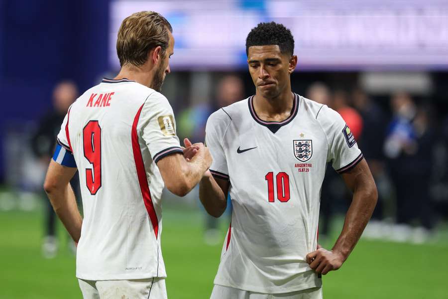 England's Jude Bellingham (R) and Harry Kane England's Jude Bellingham (R) and Harry Kane