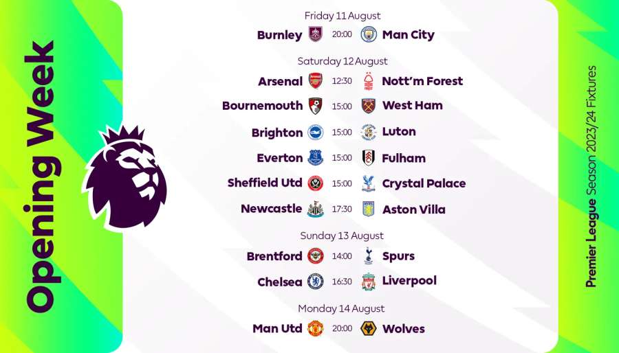 Premier League divulga tabela de 2023/24; veja as datas dos