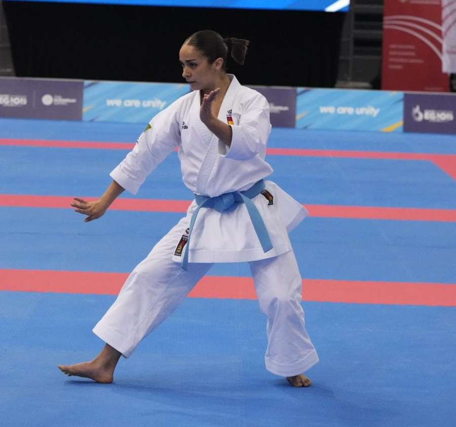 Paola García, con su kata en la final de los Juegos Europeos
