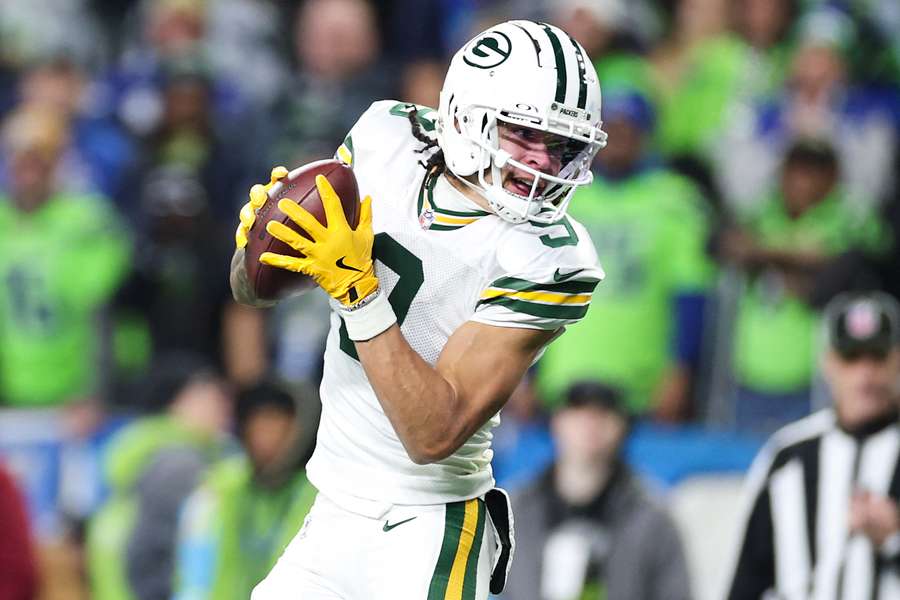 Green Bay Packers WR Christian Watson catches a pass (2024)