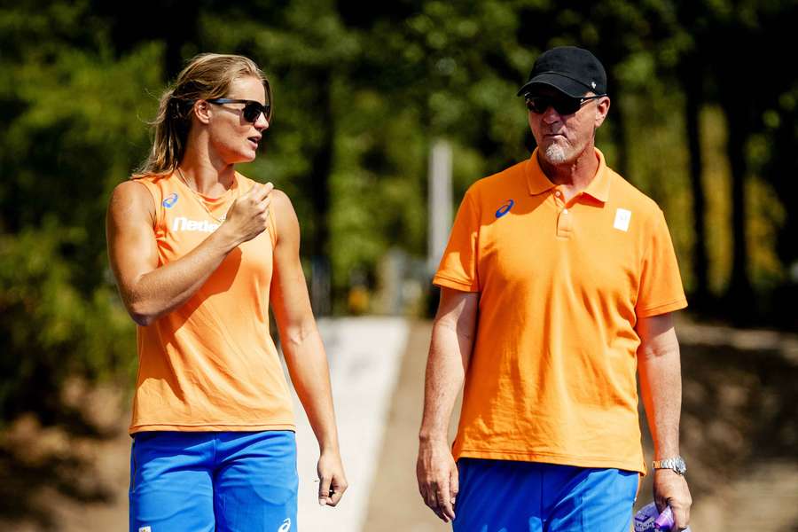 Dafne Schippers en Rana Reider bij Papendal in 2018