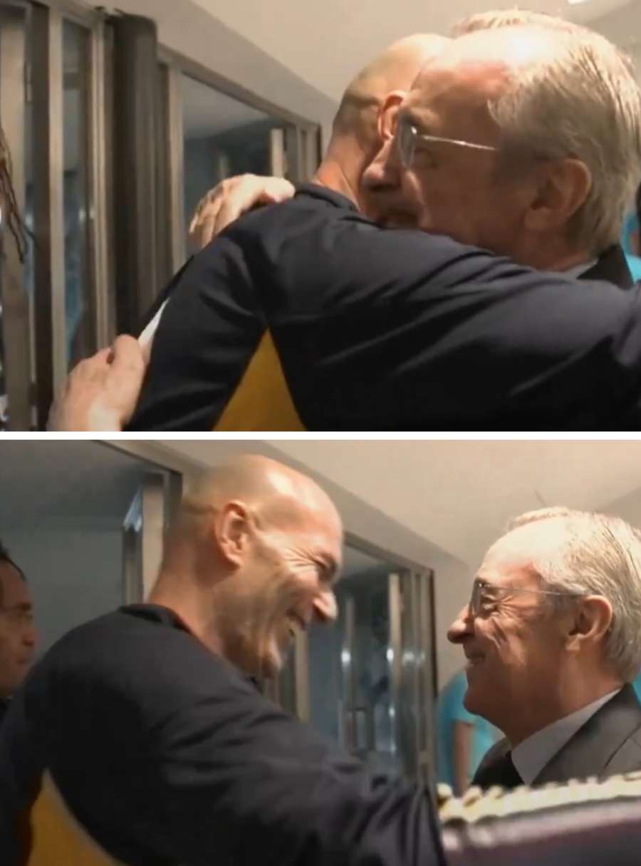 El reencuentro entre Zidane y Pérez en el descanso del Clásico