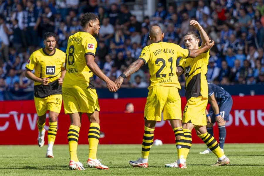 Dortmund celebrate their second-half leveller