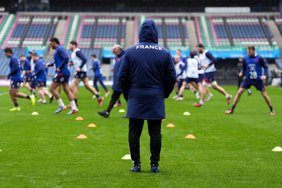 France train ahead of their match with Italy