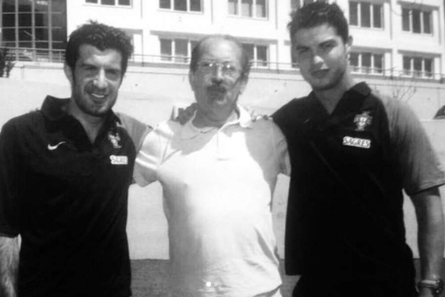 Luís Figo, Aurélio Pereira e Cristiano Ronaldo