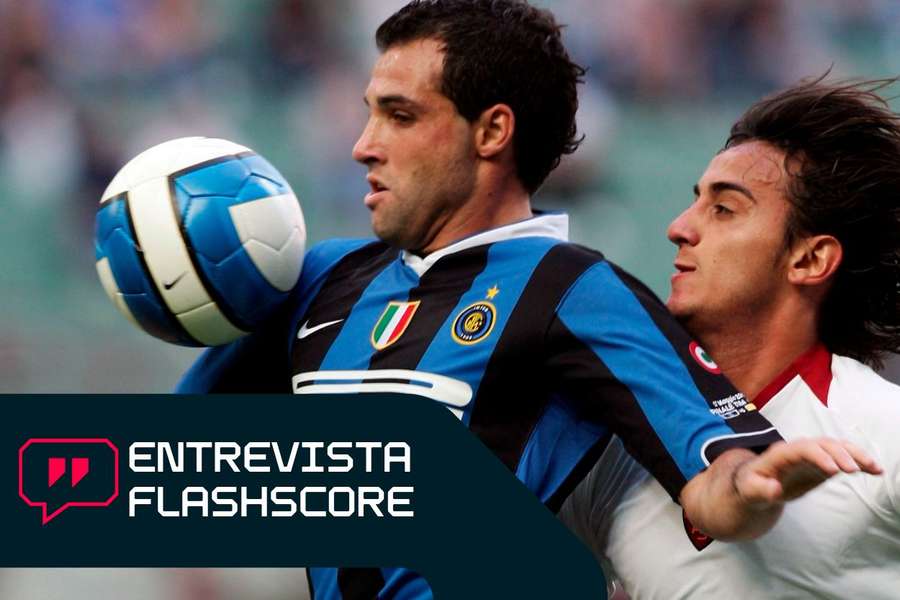 Mariano González, ante Alberto Aquilani en un Inter-Roma