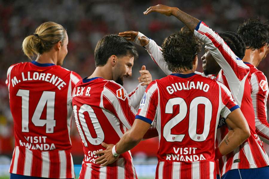 Radosť hráčov Atlética. Radosť hráčov Atlética.