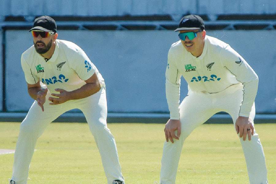 New Zealand in action during the first test