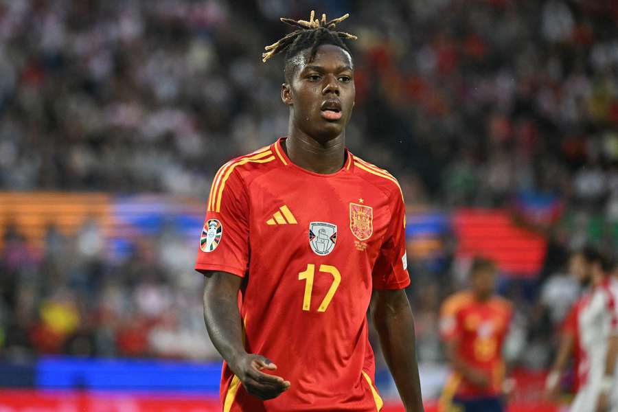 Nico Williams with Spain at Euro 2024