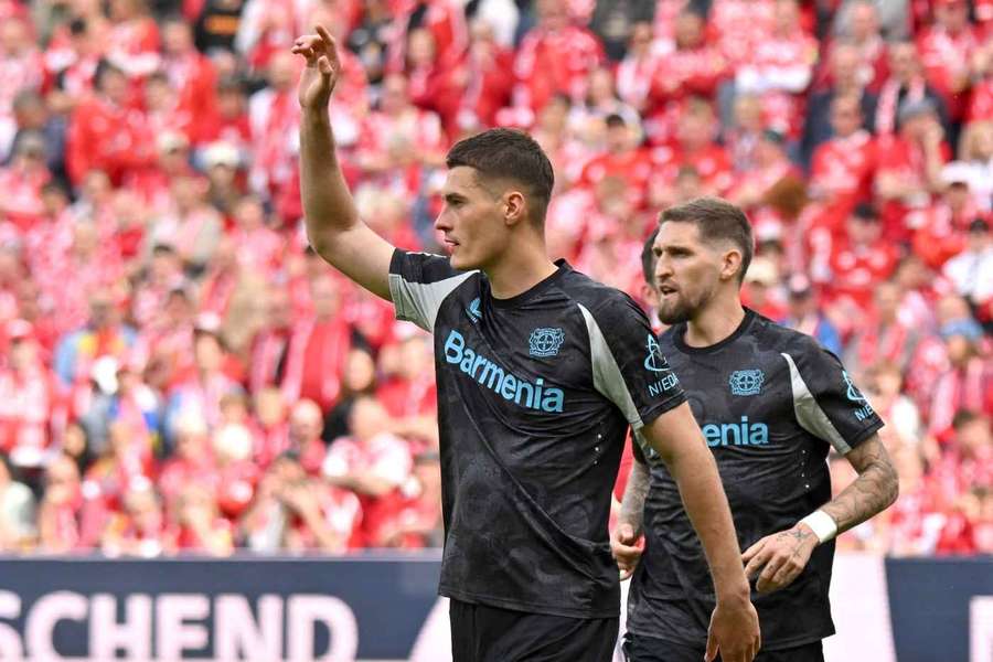 Patrik Schick slaví gól v zápase s Mohučí. Patrik Schick slaví gól v zápase s Mohučí.