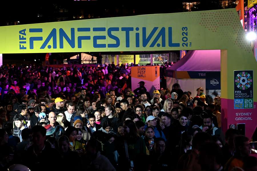 Dejected fans leave a fan zone at Darling Harbour in Sydney Dejected fans leave a fan zone at Darling Harbour in Sydney