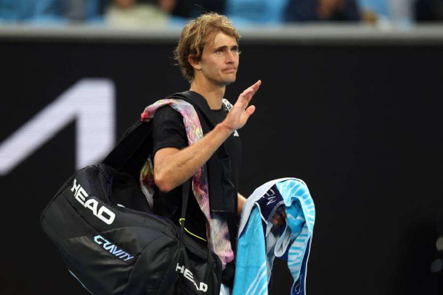 Zverev walks off the court after losing his second-round match at the Australian Open