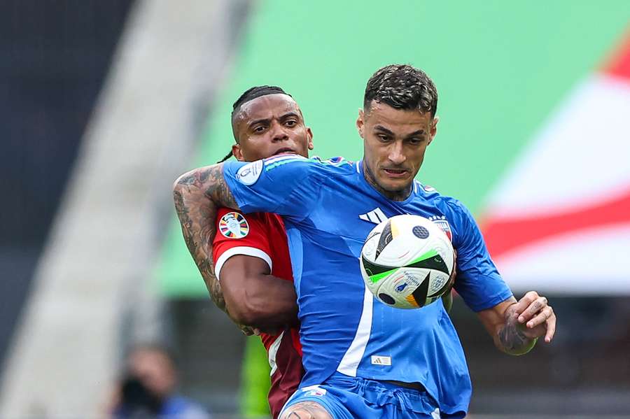 Gianluca Scamacca durante il match contro la Svizzera durante l'UEFA Euro 2024.