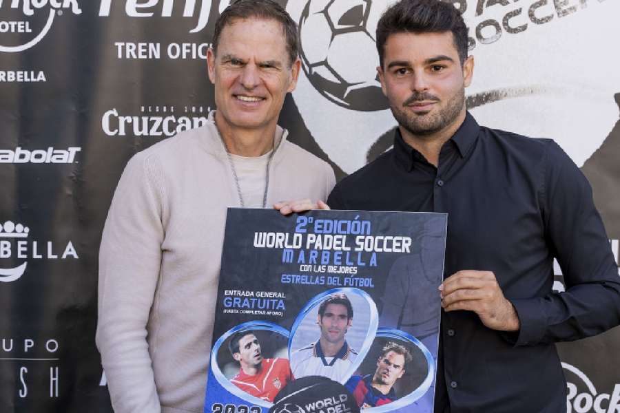 Frank de Boer y José Bernal, en la presentación del II World Pádel Soccer