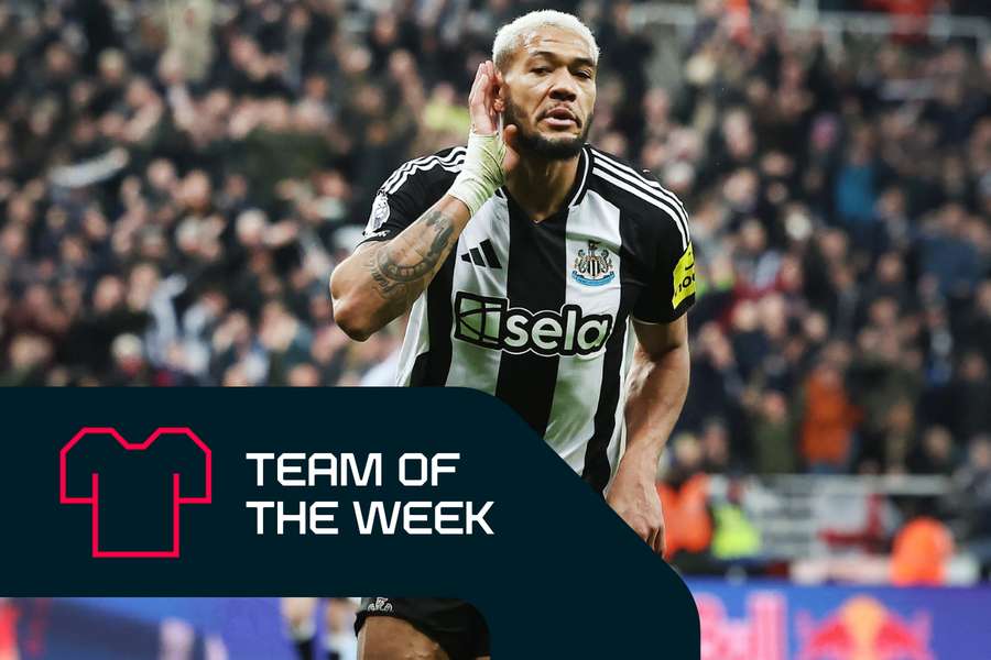 Newcastle's Joelinton celebrates his goal