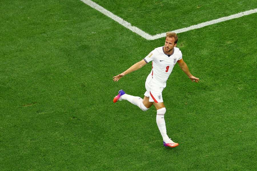 Kane, celebrando su gol