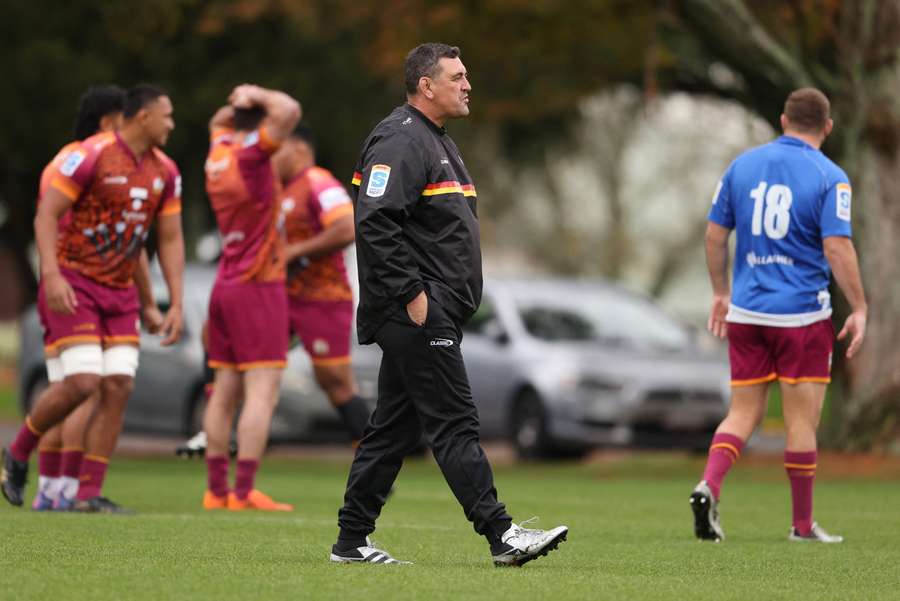 Chiefs head coach Clayton McMillan looks on during a training session last week.