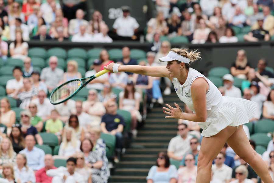 Pavlyuchenkova in action at Wimbledon