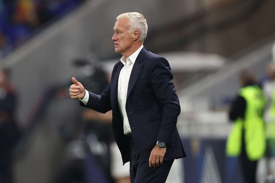 Deschamps dans sa zone technique lundi soir.