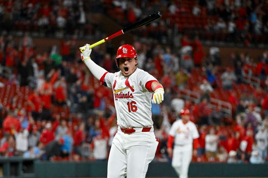 St. Louis Cardinals' Gorman celebrates
