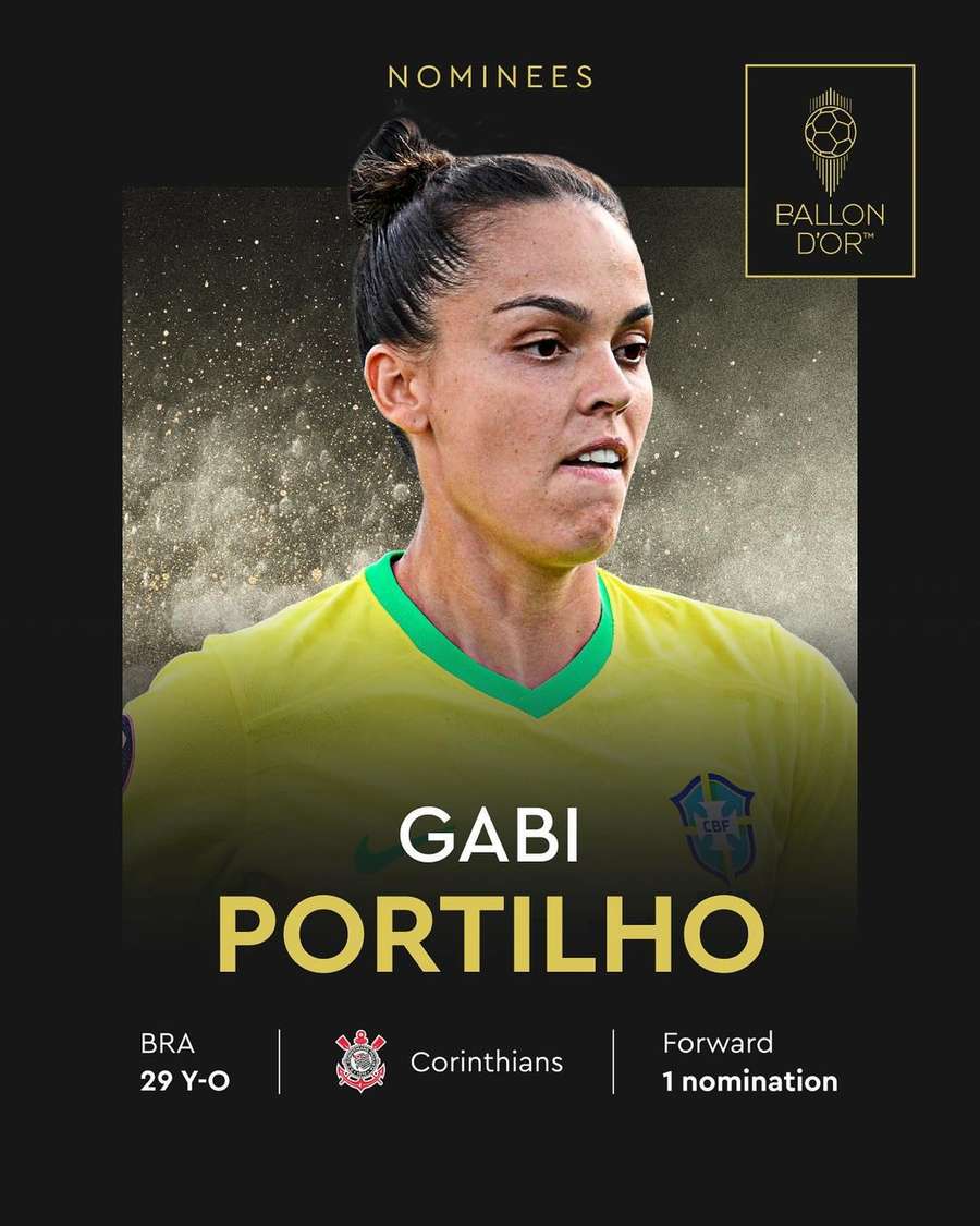 Gabi Portilho é uma das indicadas à Bola de Ouro