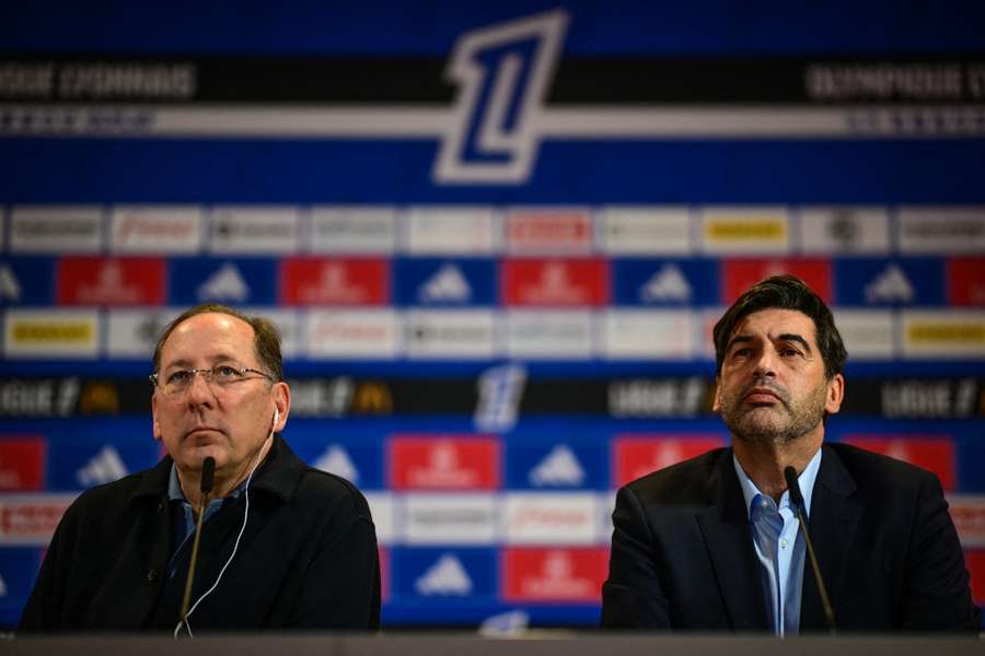 John Textor et Paulo Fonseca lors de la présentation du Portugais.