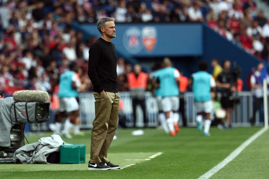 Luis Enrique face à Lorient ce samedi.