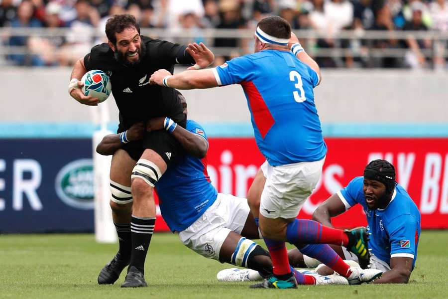 Whitelock in action with New Zealand