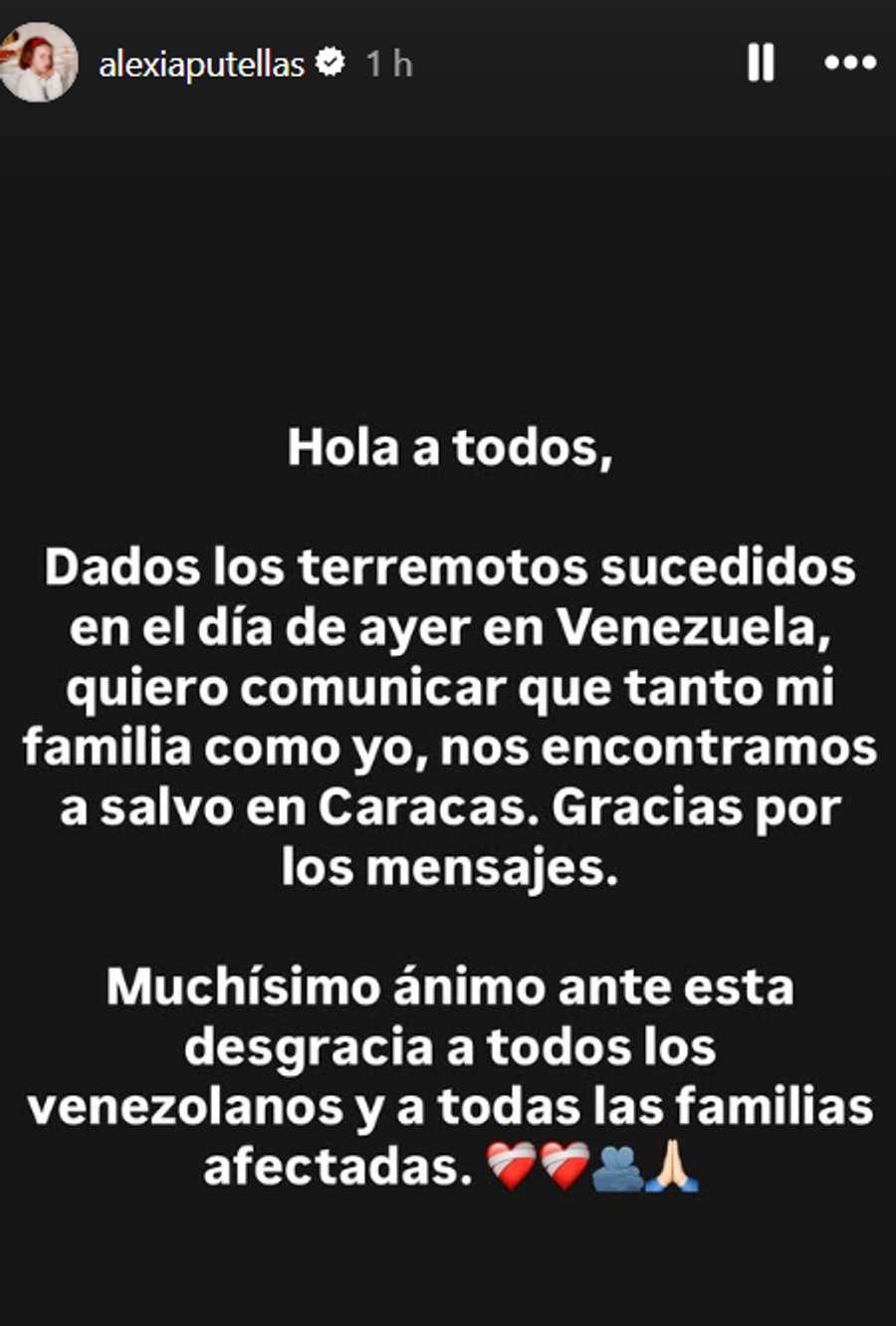 Texto de Alexia Putellas en Instagram