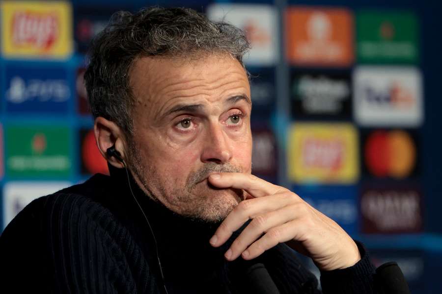 Luis Enrique na konferencji prasowej w tym tygodniu.