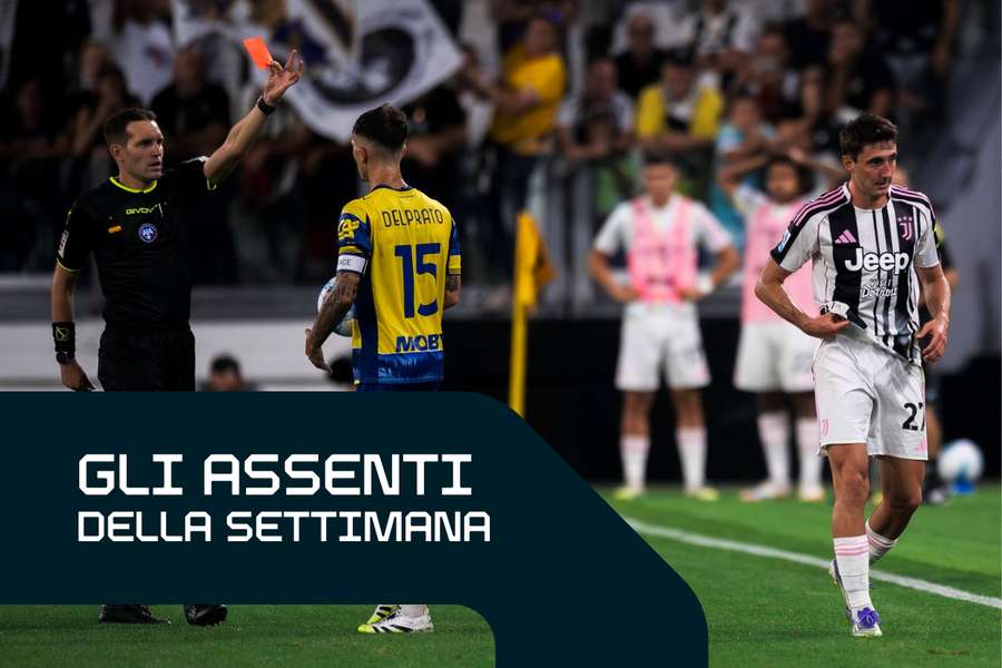 Andrea Cambiaso espulso durante Juventus-Parma