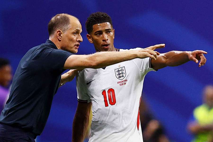England manager Thomas Tuchel gives instructions to Jude Bellingham England manager Thomas Tuchel gives instructions to Jude Bellingham