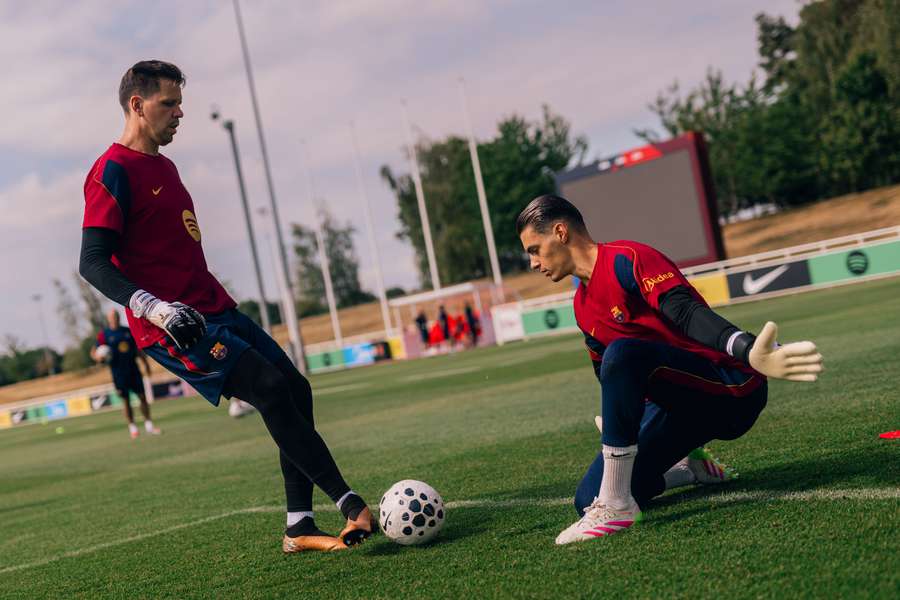 Szczesny podczas treningu z Barceloną w tym okresie przygotowawczym