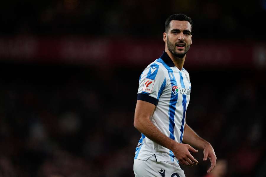 Merino, en un partido de la Real Sociedad.