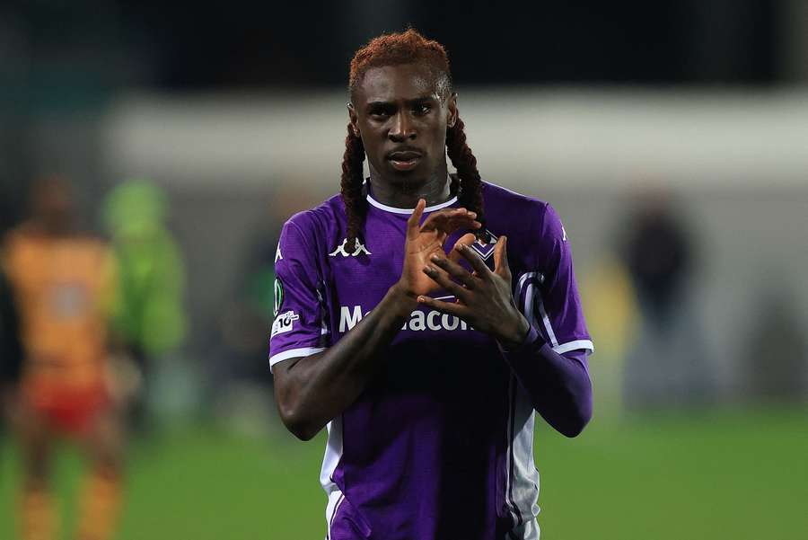 Moise Kean con la maglia della Fiorentina Moise Kean con la maglia della Fiorentina