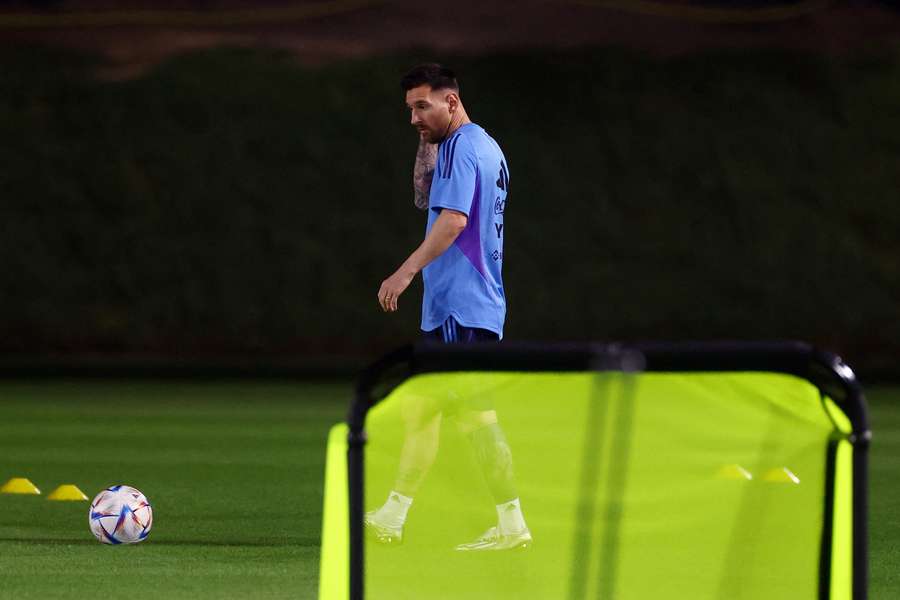 Lionel Messi is being training alone due to muscle fatigue