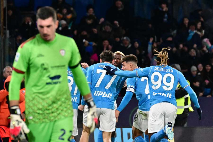 Napoli viert de late goal van Kvaratskhelia