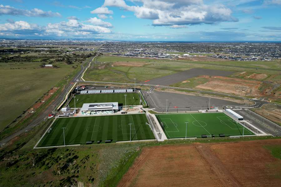 An overview shot of Western United's home base at Ironbark Fields in Tarneit.