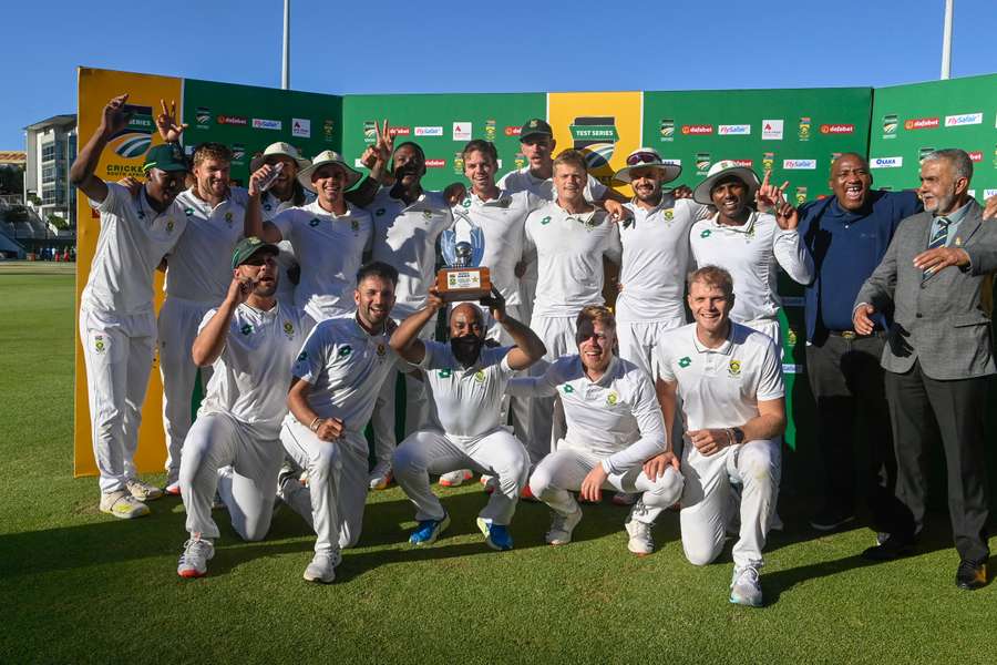South Africa celebrate their series win