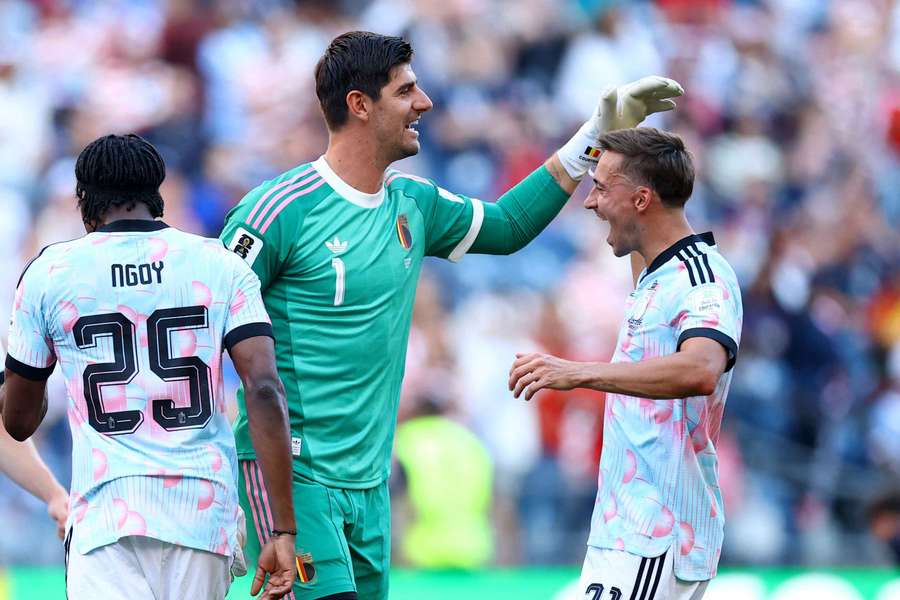 Thibaut Courtois (middle) celebrates Belgium win over USA at 2026 World Cup Thibaut Courtois (middle) celebrates Belgium win over USA at 2026 World Cup