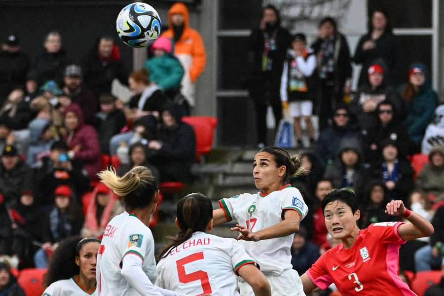 Morocco and South Korea compete in the box